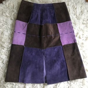 Beautiful purple stitched suede skirt